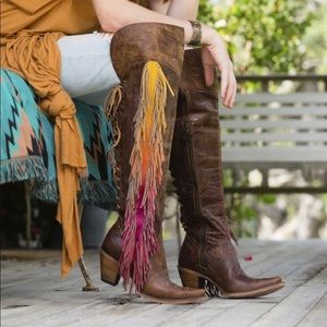 Junk Gypsy Over the Knee Fringed Cowboy Boots! Excellent condition!